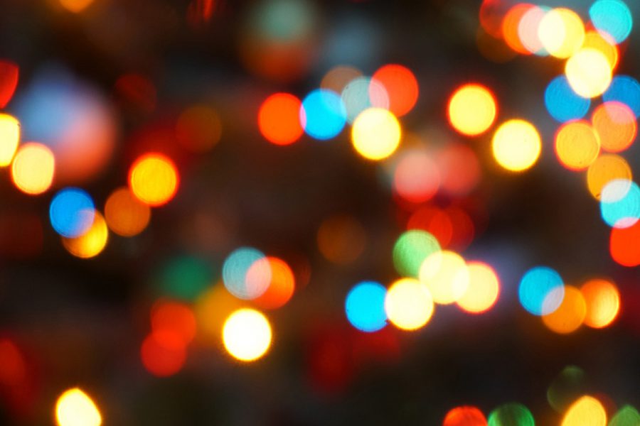 Christmas lights at night