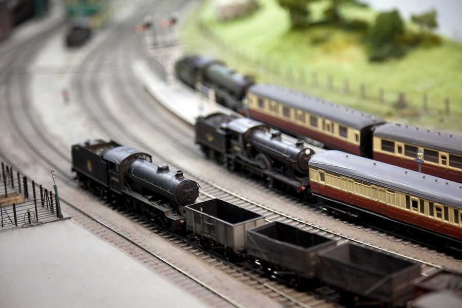 model train on track